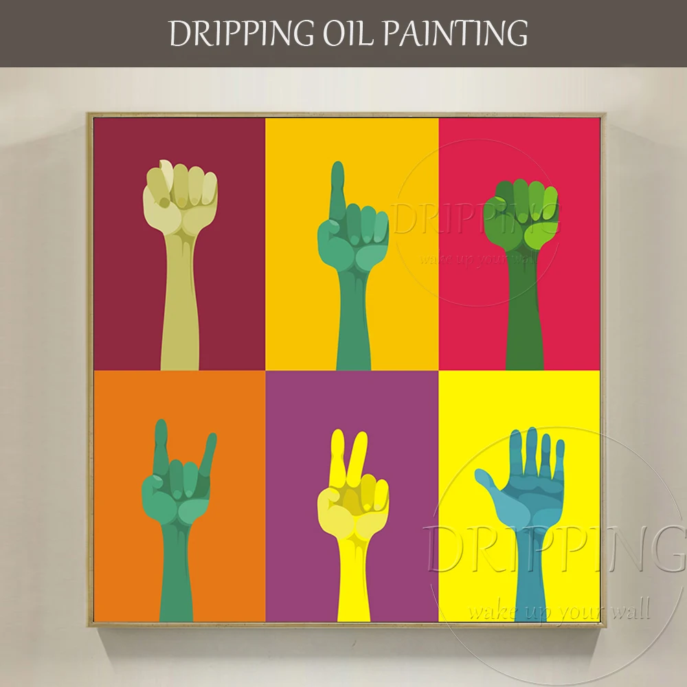 

Modern Wall Art Hand-painted High Quality Colorful Fingers Oil Painting Handmade Modern Canvas Art Abstract Finger Oil Painting