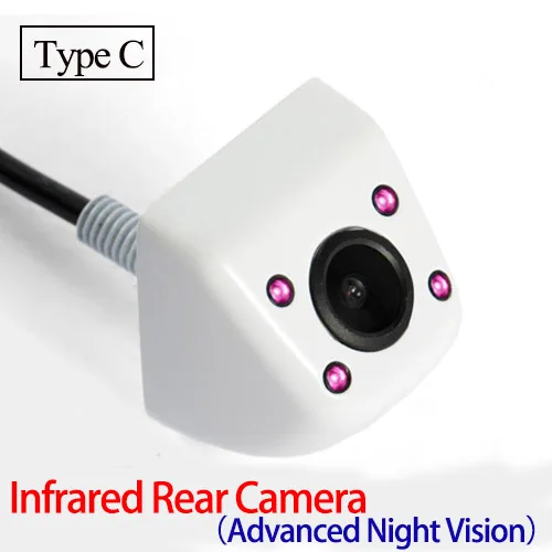 Hipppcron Автомобильная камера заднего вида, камера заднего вида и фронтальная и инфракрасная камера ночного видения для парковки, водонепроницаемый CCD HD видео - Название цвета: White Infrared C