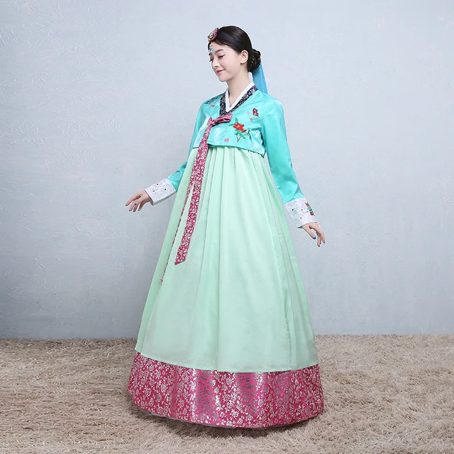 New Embroidered Hanbok Traditional Korean Clothing Long Sleeve Wedding ...
