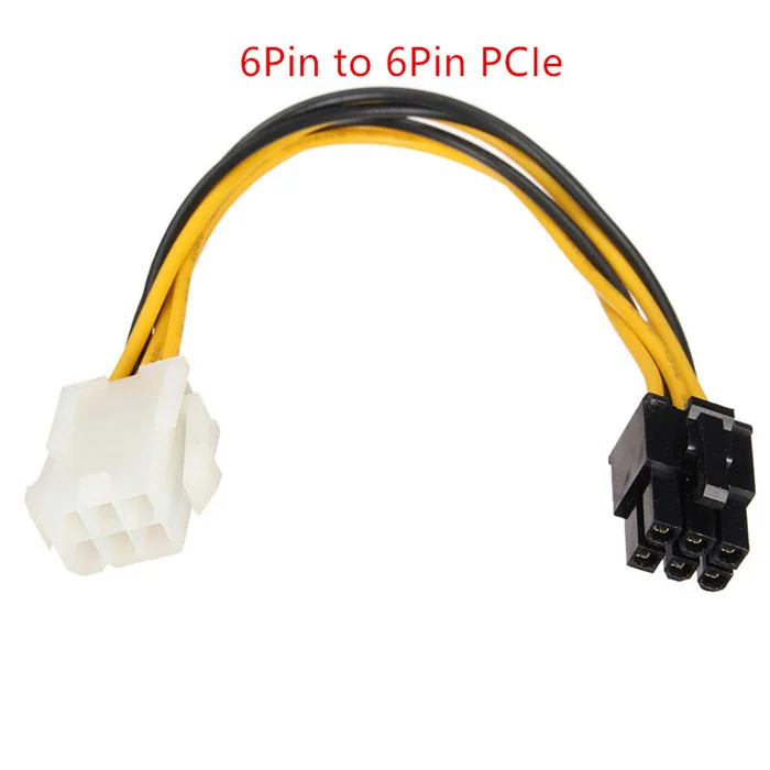 6Pin to 8Pin PCIe Power Cable PCI Express Power Converter Cable for GPU Video Card PCIE PCI 6-Pin 8-Pin Power cables - Color: 6Pin to 6Pin PCIe
