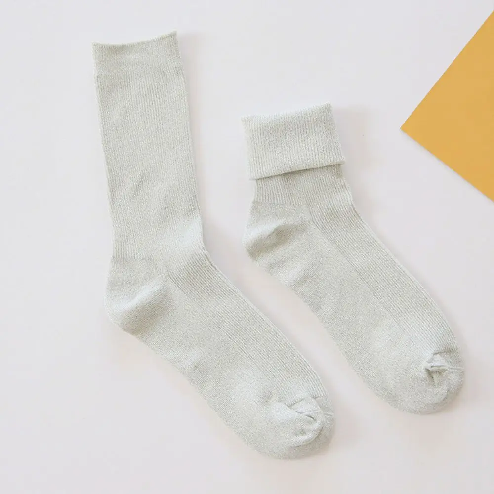 Harajuku/женские хлопковые носки 1 пара повседневные однотонные милые блестящие