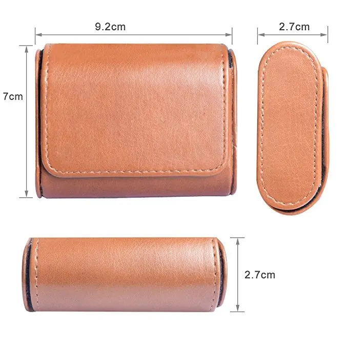 OKCSC In Ear Earphone Leather Case Bag Headphone Portable Box Headset Upgrade Cable Accessories Adapter Balance Plug Storage Bag