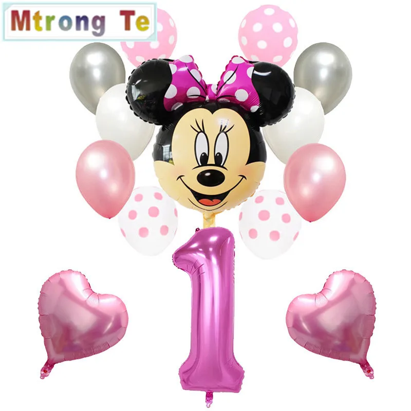 Микки Минни Маус с днем рождения деко шар 30 дюймов Рисунок 1 2 3 лет ребенок воздушный шар на день рождения мультфильм мышь ксенон шар - Цвет: Насыщенный сапфировый