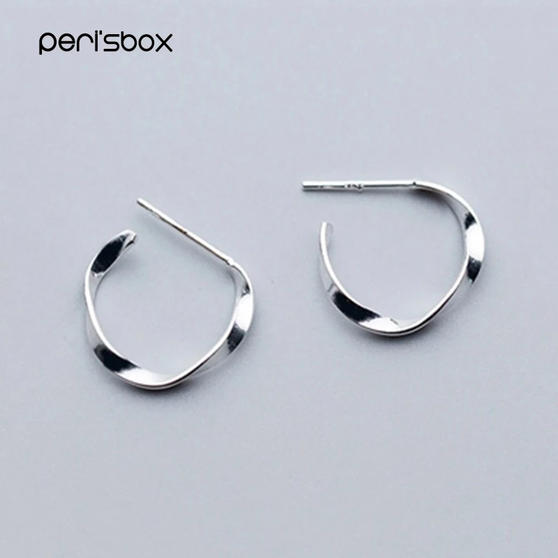 

LWONG 925 Sterling Sliver Open Twisted Circle Hoop Earrings for Women Simple Small Earrings Geometrical Round Earrings Wholesale