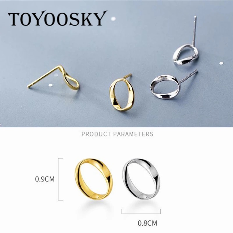 

Real 925 Sterling Silver Fashion Contracted OL Style Letter O Shape Stud Earrings For Daughter Girls Women Jewelry