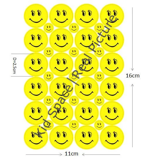 5 цветов Мультфильм дети наклейки улыбка улыбающееся лицо игрушки наклейки-награды школьный учитель заслуга класс похвалы Sticky бумажная