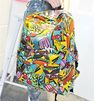 

stacy bag hot sale women printing backpack girl fashion casual travel backpack kids children cartoon backpack Graffiti bag