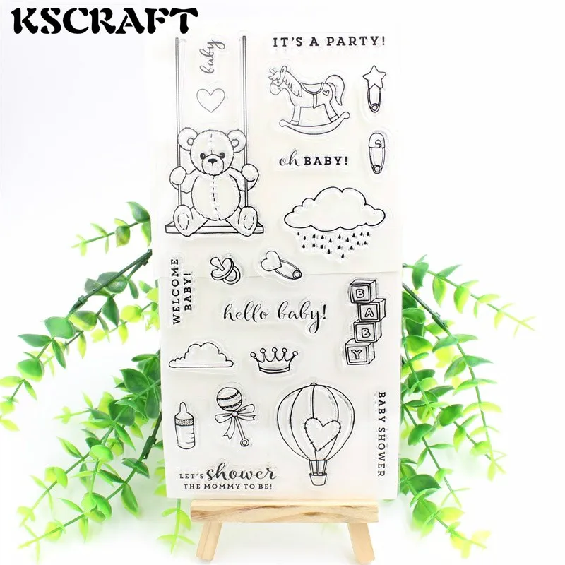 Прозрачные силиконовые штампы KSCRAFT Добро пожаловать для скрапбукинга сделай