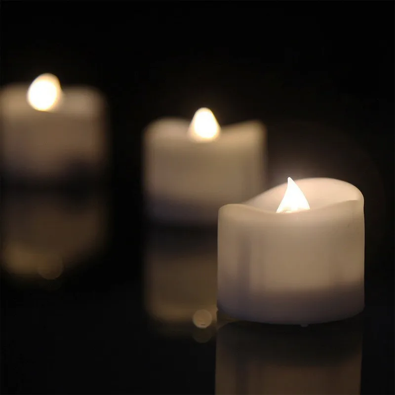 Qty 20 Battery Operated Flickering AMBER LED Tealights Tea Lights Flameless