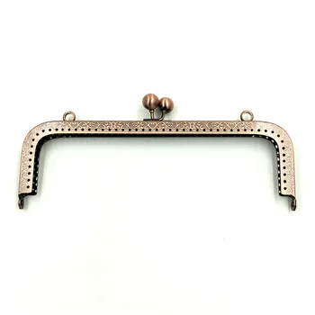 

10Pcs Copper Tone Purse Metal Rectangle Frame Kiss Clasps Lock Clutch DIY Handbag Handle 20x9cm