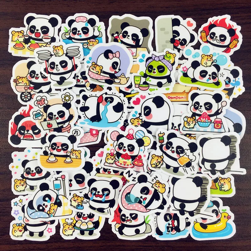 

Hot Sale 120 Pcs Panda Flower Sticker Mixed Funny Decals Luggage Laptop Car Styling /Eason Stickers/DIY Scrapbooking