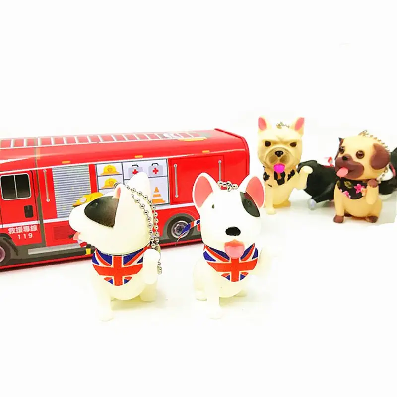 

British Style Cute Dog Puppy Toy School Backpack Ornaments Bag Parts Pendant Action Figures Kids Toy