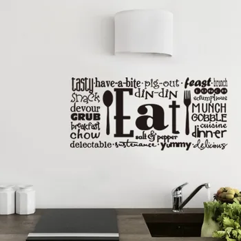 

kitchen decorative wall stickers stickers knife and fork eat art design Wall art