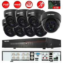 OWSOO 8CH 960 H/D1 DVR P2P видео Регистраторы 800TVL комплект камеры безопасности 1 ТБ HDD 8* ИК внутренняя камера видеонаблюдения 8* 60ft кабель 8CH DVR Kit