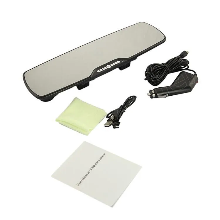 Nueva llegada de 2.7 pulgadas HD de Coches Espejo Retrovisor de Vídeo Digital 120 grados de ángulo ancho de visión nocturna motion detección coche DVR - 5