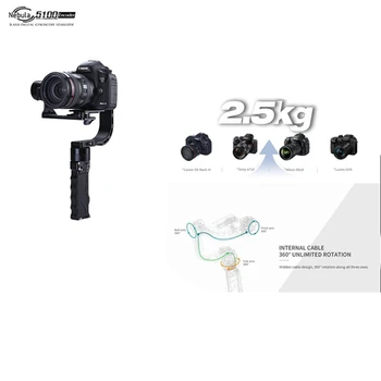 

Nebula 5100 3-axis Handheld Gimbal 360 degrees DSLR Gimbal steadicam for Nikon A7S Canon 6D/5D/7D DSLR Cameras Built-in Encoder