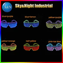 5PC/Lot EL wire two colors mix flashing glasses LED glasses EL glasses