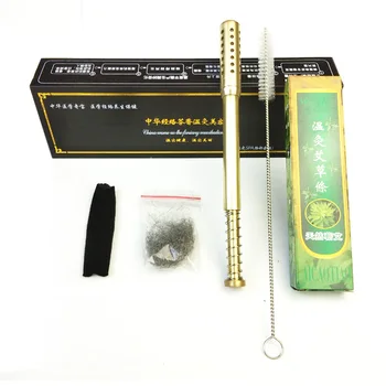 

4mm/7mm copper warm moxibustion facial massage stick for body/face eye massage moxibustion apparatus with 70pcs moxa rod