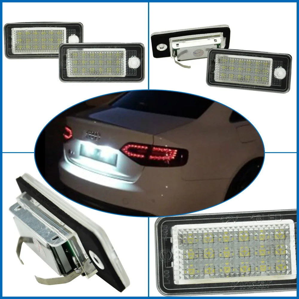 

Rear LED licence plate light for Audi A3/S3/A4/S4 B6/S4 B7/A6/C6 S6/A8/S8/Q7/RS4/RS6 Avant 18SMD led auto lamp licence light