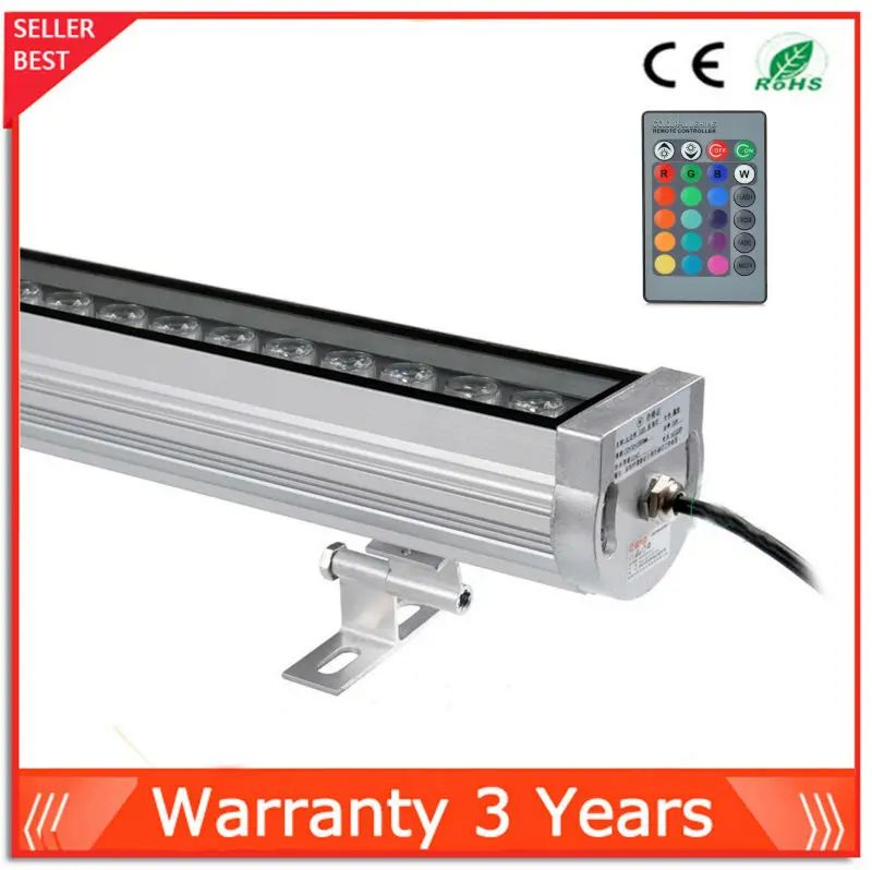

36W Remote Outdoor LED Wall Washer RGB 85-265V with Remote Control 16 Colors Change Lamp 50000h CE RoHS Free Shipping