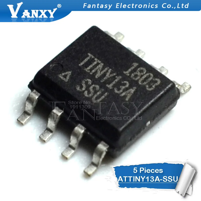 5 шт. ATTINY13A-SSU SOP8 ATTINY13A SOP TINY13A лапками углублением SOP-8 13A-SSU SMD и IC