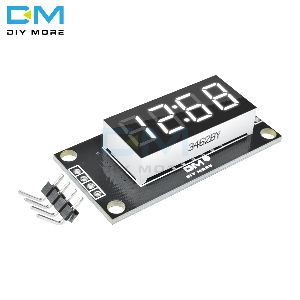 TM1637 4-разрядный цифровой светодиодный 0,3" 0,36 дюймов 7 сегментов Дисплей часы трубки модуль светодиодный доска для Arduino с булавками двойной в горошек - Цвет: WHITE