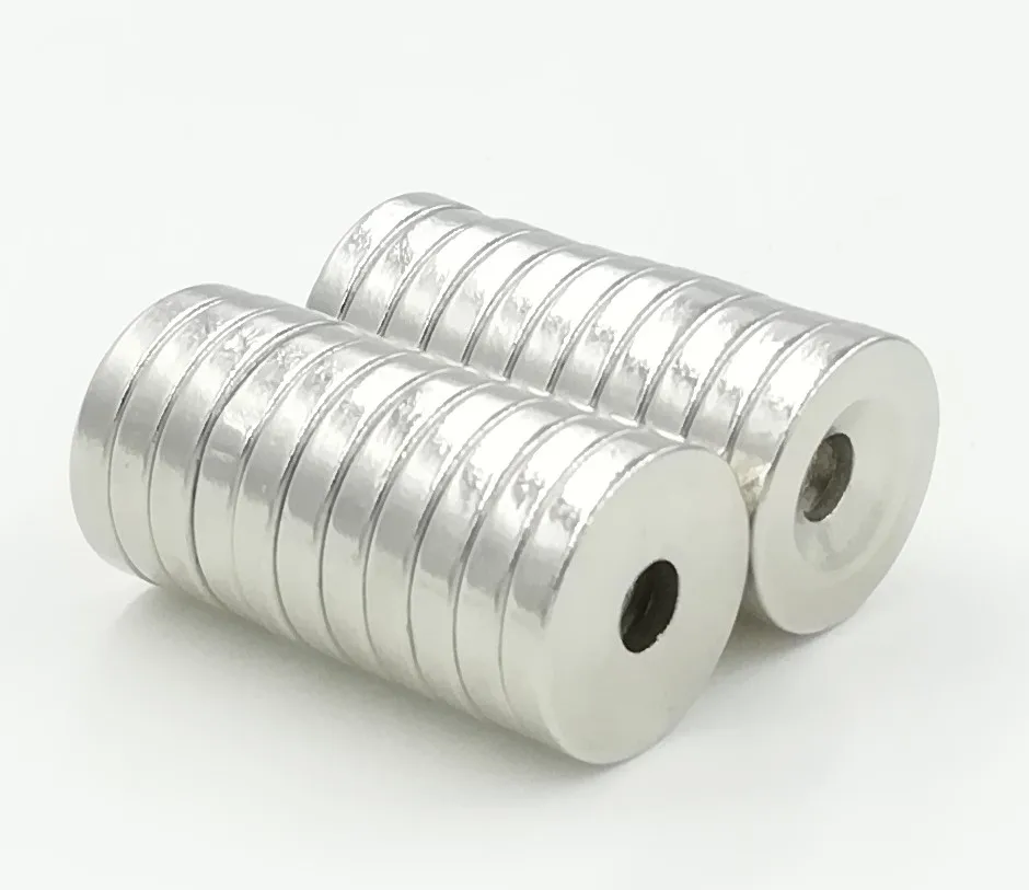 

100pcs 15 x 3 mm Hole: 4mm Super Strong Round Neodymium Countersunk Ring Magnets Rare Earth N35 15*3-4 Free Shipping
