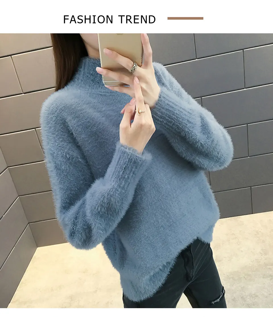 EFOFEI Femme Pull /à Manches Longues en Peluche Poche Chaud Polaire Haut Hiver Cravate Colorant Bloc de Couleur Pullover D/écontract/é Col Montant Veste