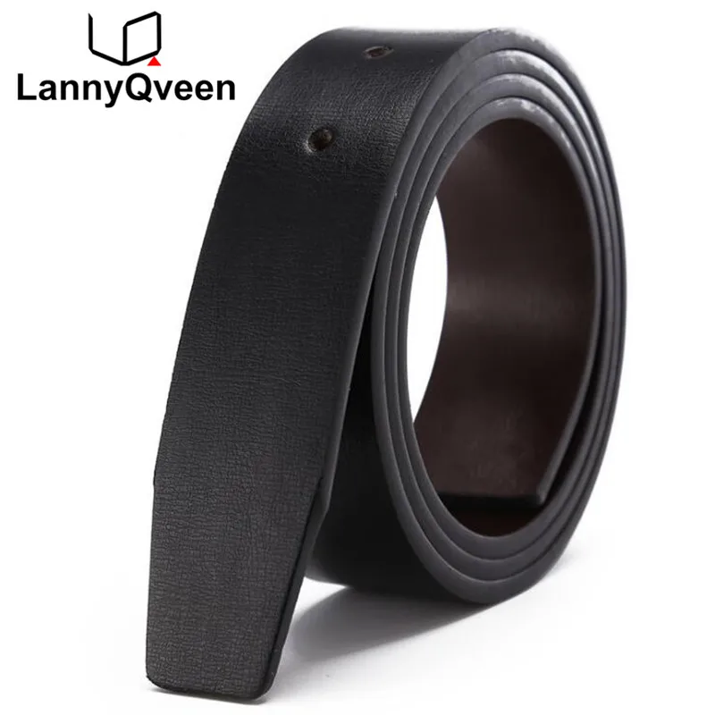 

LannyQveen belt strap with holes men plate buckle belts without buckle leather belt wholesale free shipping