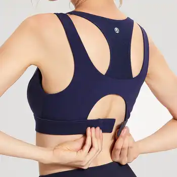 CRZ โยคะผู้หญิงคู่ Wirefree Racerback ตาข่ายการฝึกอบรมกีฬา Bra กับแผ่น