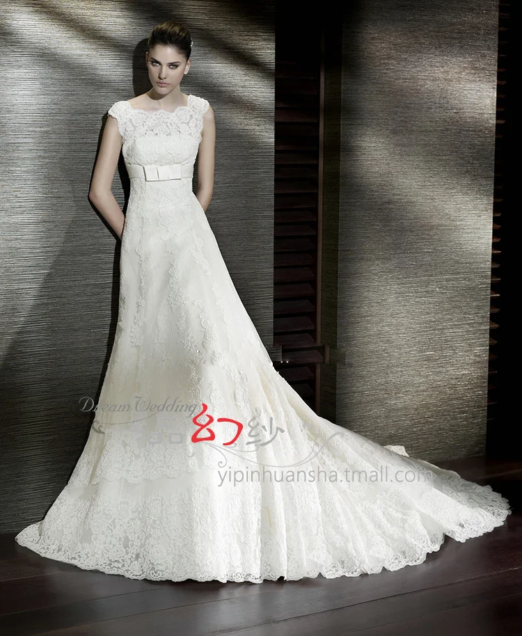 

bridal gown free shipping salomon 2014 new fashionable long romantic vestido de noiva bride casamento appliques wedding dress