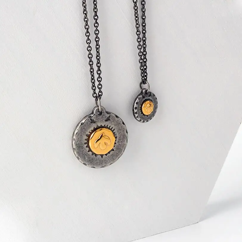 

Christmas Gift Vintage Stainless Steel Eagle Coin Pendant Necklace Men Punk Biker Jewellery Round Necklaces Women Animal Jewelry