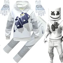 Детский свитер с капюшоном, костюм для Fortnight, косплей, костюм диджея для мальчика, представление на Хэллоуин, костюм для сцены