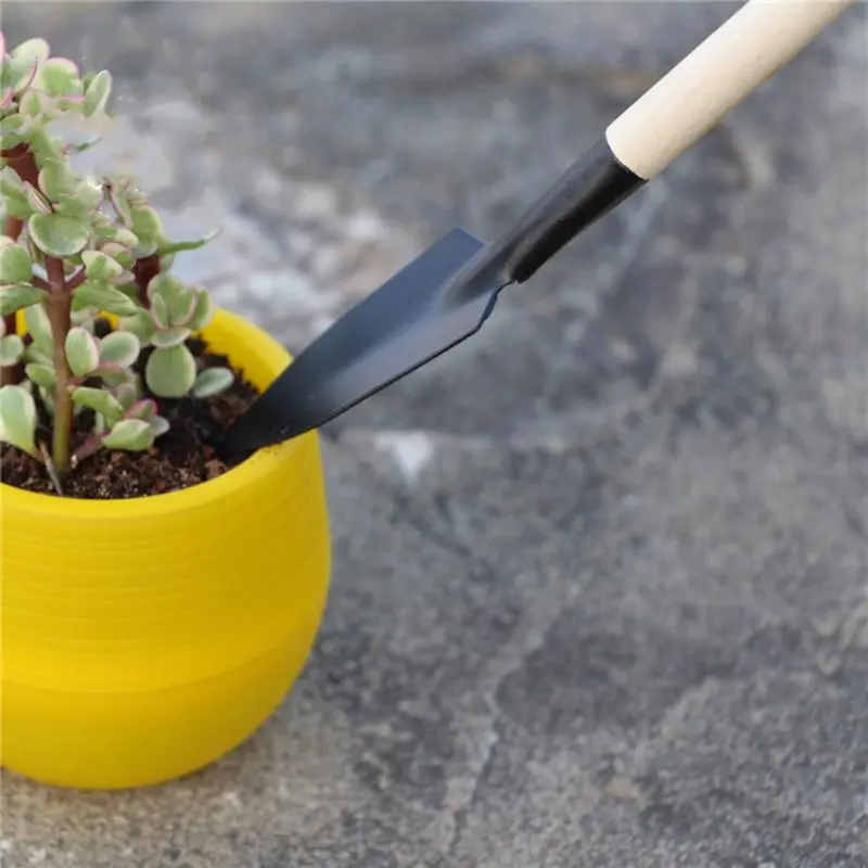 3 шт. мини садовая лопата грабли Лопата Erramientas бонсай набор инструментов деревянная ручка для цветов в горшках Pland-dls
