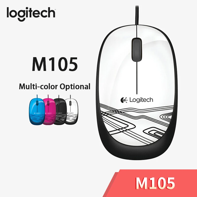 Мышь Logitech M105 Проводная с разноцветной портативной 1000 точек/дюйм|Мыши| |