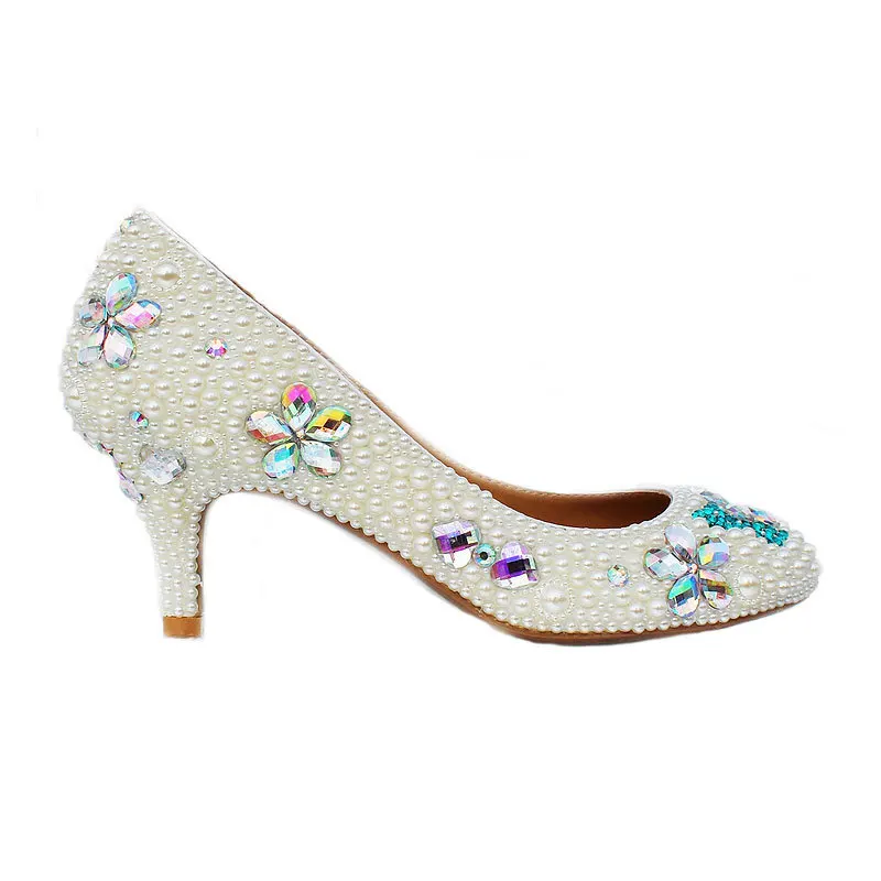 Женские туфли-лодочки, свадебные туфли, женские свадебные туфли для торжеств, туфли на тонком высоком каблуке 8 см, туфли со стразами для