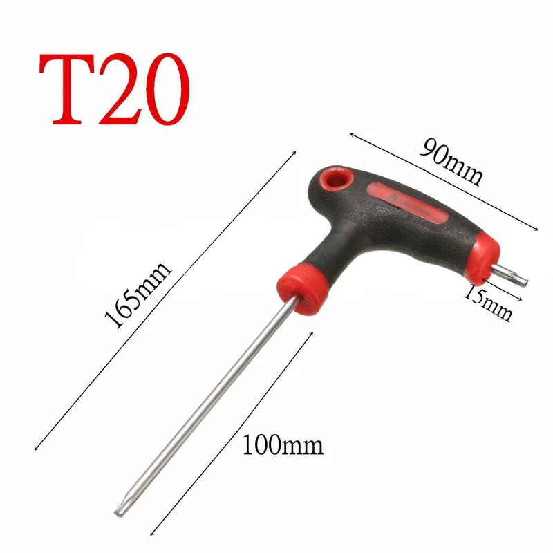 1pcs T10/15/20/25/30/40 T-Handle Grip Torx Hex Screwdriver Allen Key Wrench Tool