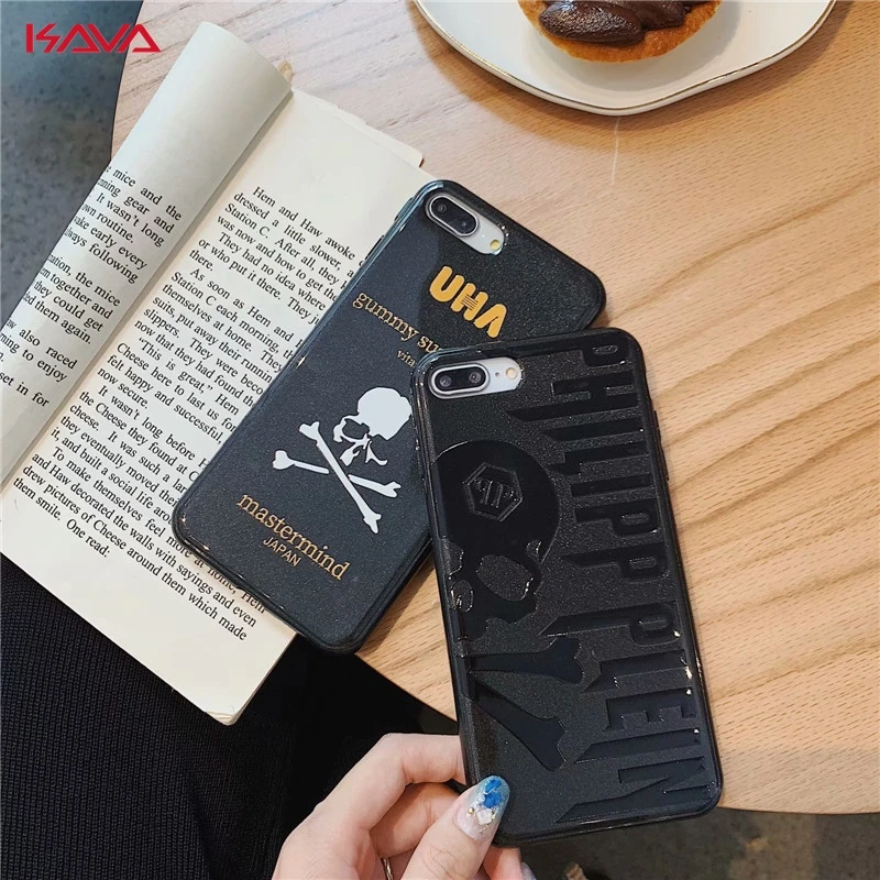 

KAVA Emboss Skull Cover Case For iphone 6 6S 7 8Plus X XR XS Max Wear-resistant anti-slip Cool Fashion silicon phone cases coque