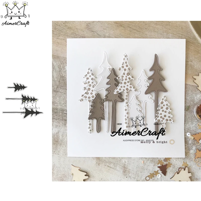 

3PCS/Lot Tree Metal Cutting Dies Scrapbooking Stencil For DIY Paper Card Decorative Embossing Die Cut Craft Dies New 2019