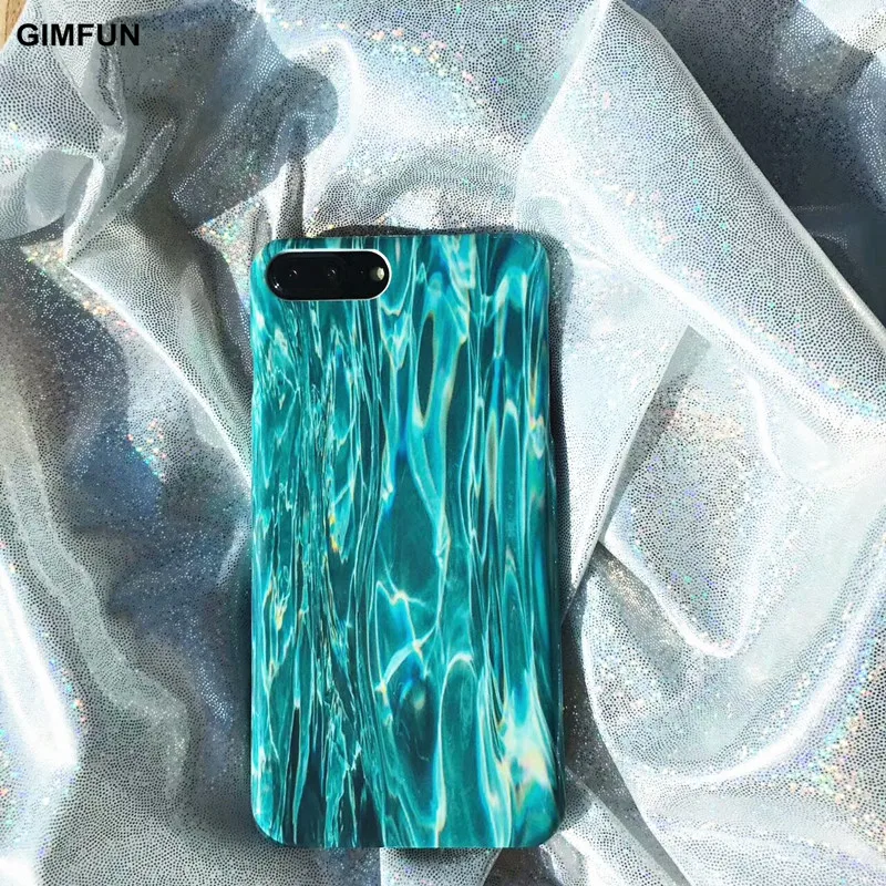 

Gimfun Fresh Swimming Pool Paint Phone Case for IPhone 7 7plus 6 6s 6plus Shiny Hard Pc Blue Black Case Fundas