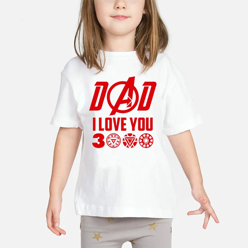 

DAD I Love You 3000 Times Kids tshirt Avengers Endgame Baby Girls T Shirt Iron Man Love U Three Thousand Times Children Clothes