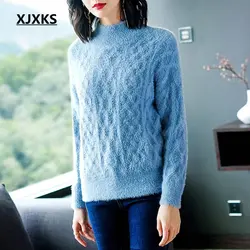 XJXKS ulzzang pull hiver femme удобный женский свитер с высоким воротом хорошего качества Зимняя одежда женские свитера и пуловеры