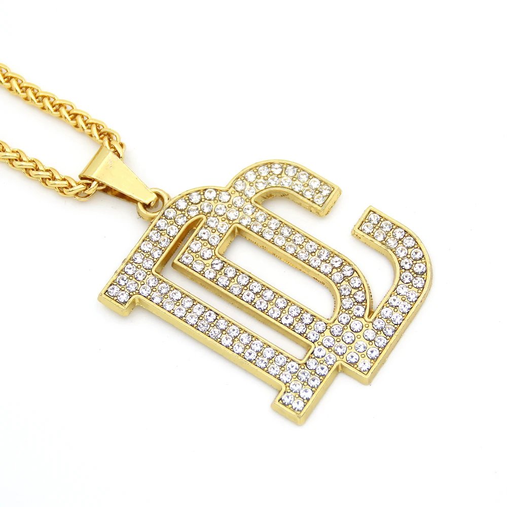 Fashion Bling Bling jewelry letter necklaces & pendants Hip hop