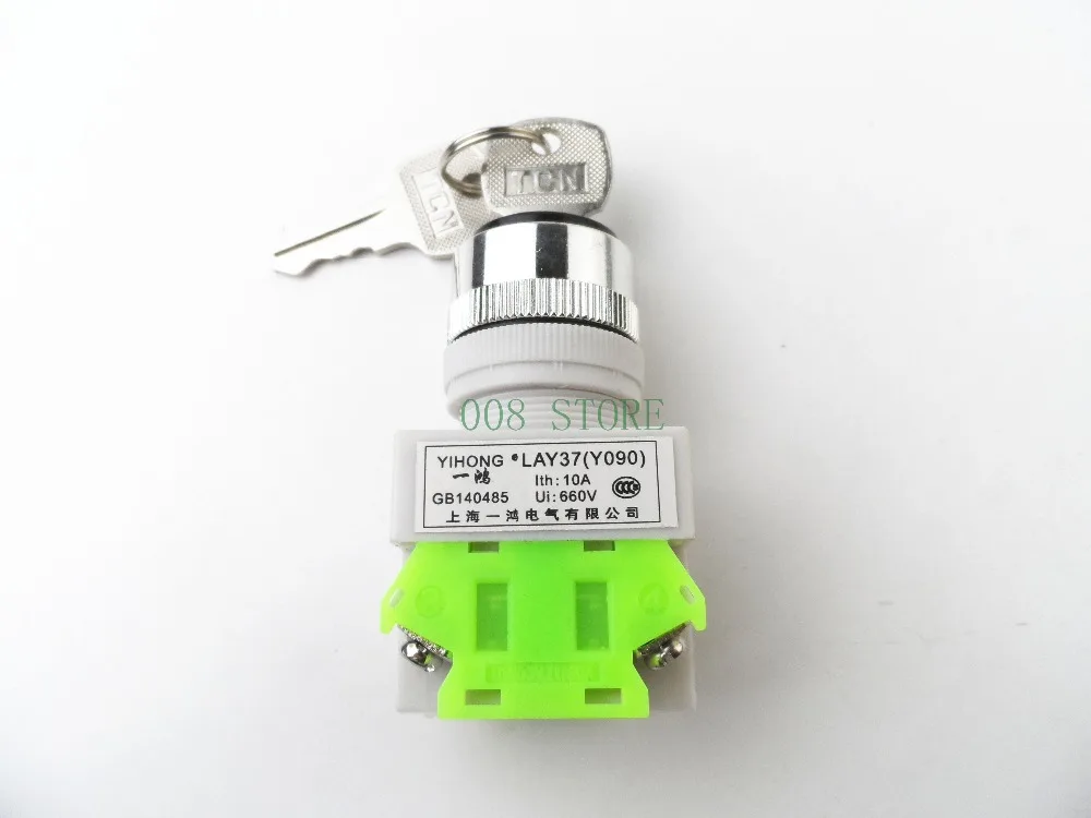 

LAY37 AC 380V 10A DPST 2 Position 3 Position Rotary Selector Key Lock Switch 2no LAY7