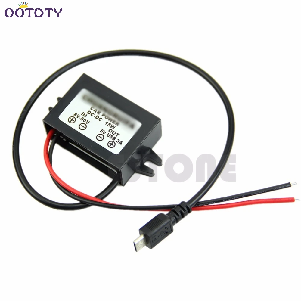 

Supply Power Converter DC DC Module 8-50V to 5V Micro USB OUTPUT 12V/24V to 5V-ThZ