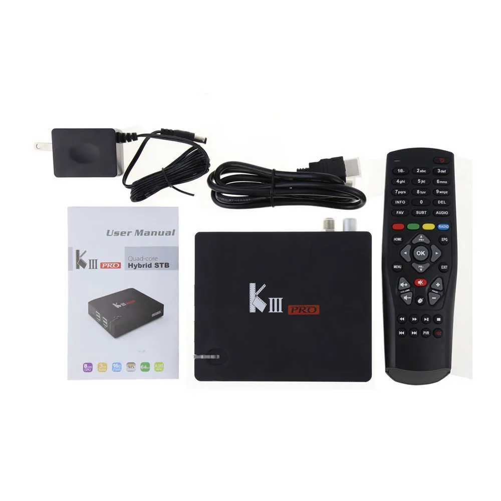 MECOOL KIII PRO DVB-S2 DVB-T2 DVB-C Android 7.1 TV Box 3GB 16GB K3 Pro Amlogic S912 Octa Core 64bit 4K Combo CCCAM NEWCAMD