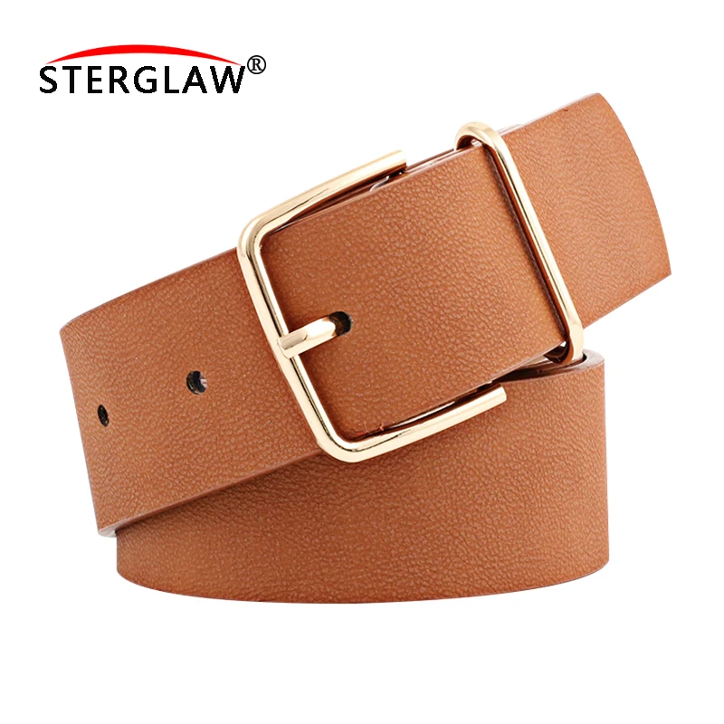 

105*3.4cm Gold Wide belt Women's Belts for women waist belt female PU leather waistband for lady cinture donna paski damskie