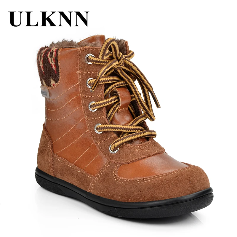 

ULKNN Girls Boots Kids Boots Winter Children Shoes For Girls Snow Warm Waterproof Plush With Fur bota tenis infantil Soft inSole