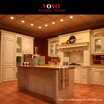 

American style solid wood kitchen cabinet design