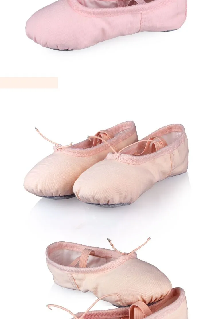 Балетная танцевальная обувь; тапочки для занятий йогой; Профессиональная Детская Хлопковая парусиновая мягкая обувь для занятий балетом